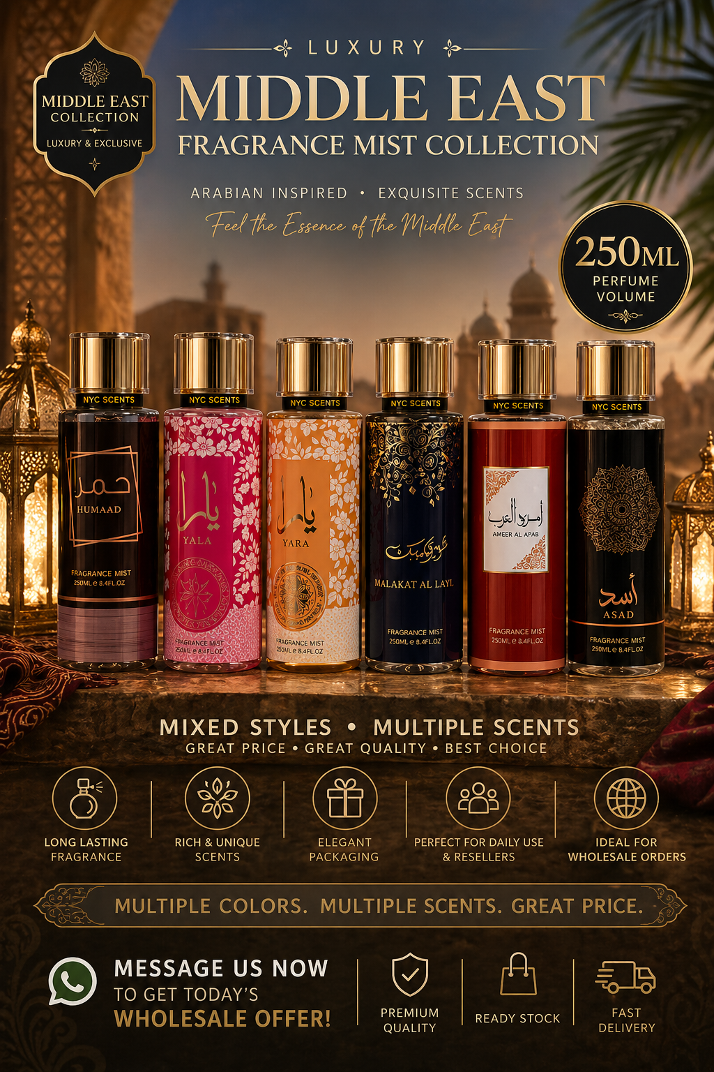 CZ-LTF2501 250ML Middle East Style Fragrance Mist